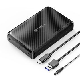   Orico Külső HDD/SSD Ház 2.5"/3,5" - DDW35-C3-EU-BK (USB-C to USB-A/C, Max.: 18TB, fekete)
