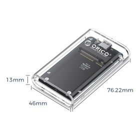   Orico Külső mSATA ház - TC10-MS-GR (USB-C -> mSATA, Max.: 8TB, 5 Gbps)