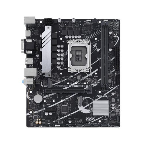 Asus Alaplap - Intel PRIME B760M-K D4 s1700 (B760, 2xDDR4 5333MHz, 4xSATA3, 2xM.2, HDMI+VGA)