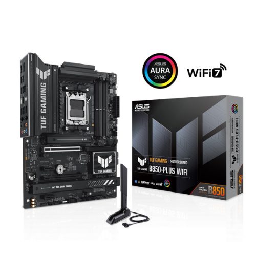 Asus Alaplap - AMD TUF GAMING B850-PLUS WIFI AM5 (B850, ATX, 4xDDR5 8000+MHz, 4xSATA3, 3x M.2, HDMI+DP)