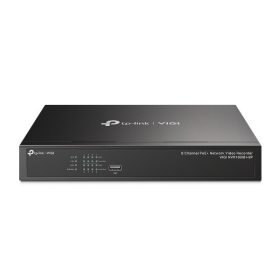   TP-link NVR rögzítő - NVR1008H-8P (8 csatorna, 8 PoE+ port; H265+, 8MP, HDMI, VGA, 2xUSB, 1x Sata(max10TB), audio)
