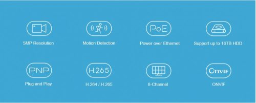 Foscam FNA108HE - 8 csatornás 8MP PoE hálózati rögzítő