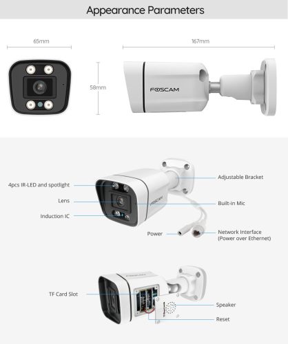 Foscam FN9108E-B4-2T 5MP kamera rendszer