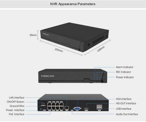 Foscam FNA108E-T4-2T 8MP kamera rendszer