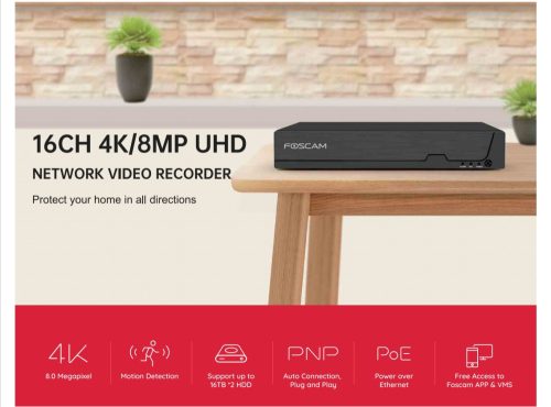 Foscam FNA216H - 16 csatornás 8MP hálózati rögzítő