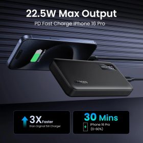   UGREEN 10000mAh kétirányú gyorstöltés powerbank fekete PB311