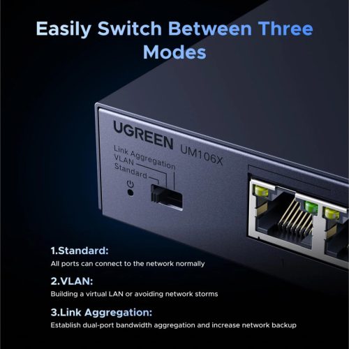 UGREEN 6 portos 2.5 Gigabit Ethernet switch CM753