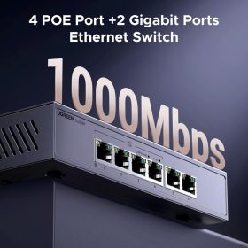 UGREEN 6 portos PoE Gigabit Ethernet switch CM741