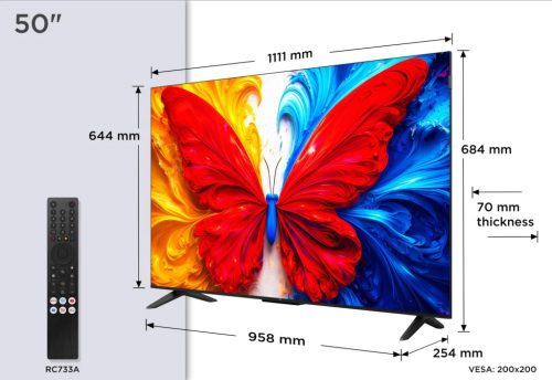 TCL 50" 50S5L Smart LED Televízió, 126 cm, FHD, QLED, HDR10, Android TV