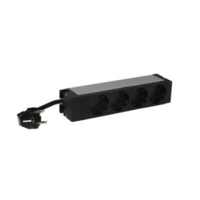   Legrand 646801 10" 1U 16A 230V 4x Schuko CEE7/7 csatlakozó biztonsági zsaluval 1m elosztósor