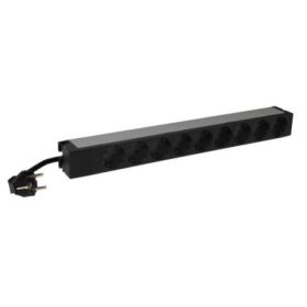   Legrand 646821 19" 1U 16A 230V 9x Schuko aljzat CEE7/7 csatlakozó biztonsági zsaluval 3m kontrol LED-es elosztósor