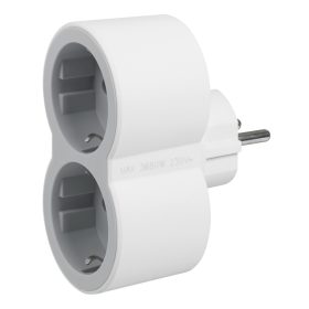   Legrand 694516 2x Schuko aljzat fehér-szürke elosztó biztonsági zsaluva