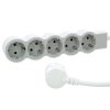 Legrand 694555 5x Schuko aljzat 1,5m vezetékkel fehér-szürke elosztósor