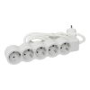 Legrand 694555 5x Schuko aljzat 1,5m vezetékkel fehér-szürke elosztósor