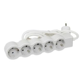   Legrand 694555 5x Schuko aljzat 1,5m vezetékkel fehér-szürke elosztósor
