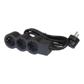   Legrand 694568 3x Schuko 2P+F aljzat 5m vezetékkel fekete elosztósor
