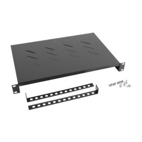   Lanberg AK-1004-B 19" 1U MÉLY:300mm MAX:25kg terhelhetőségű 4 ponton rögzíthető fix fekete rack polc