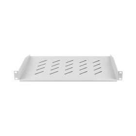   Lanberg AK-1008-S 19" 1U MÉLY:315mm MAX:20kg terhelhetőségű 2 ponton rögzíthető fix szürke rack polc