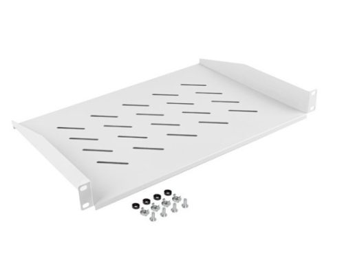 Lanberg AK-1008-S 19" 1U MÉLY:315mm MAX:20kg terhelhetőségű 2 ponton rögzíthető fix szürke rack polc