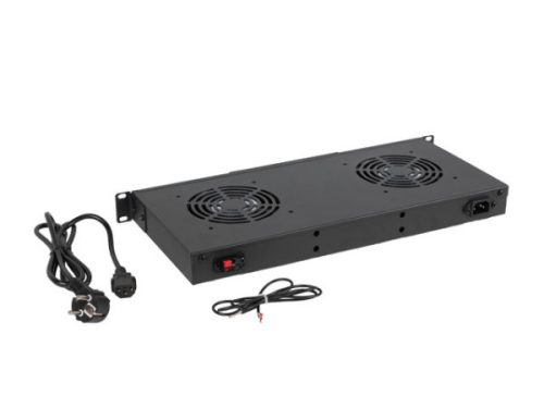 Lanberg AK-1502-B 19" 1U 2x ventilátor + termosztát egység LCD kijelzővel