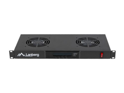 Lanberg AK-1502-B 19" 1U 2x ventilátor + termosztát egység LCD kijelzővel