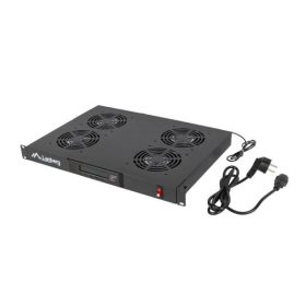   Lanberg AK-1503-B 19" 1U 4x ventilátor + termosztát ventilátor egység LCD kijelzővel