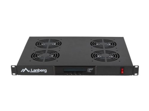Lanberg AK-1503-B 19" 1U 4x ventilátor + termosztát ventilátor egység LCD kijelzővel