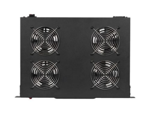 Lanberg AK-1503-B 19" 1U 4x ventilátor + termosztát ventilátor egység LCD kijelzővel