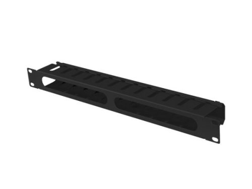 Lanberg AK-1704-B 19" 1U fekete csatornás kábelrendező