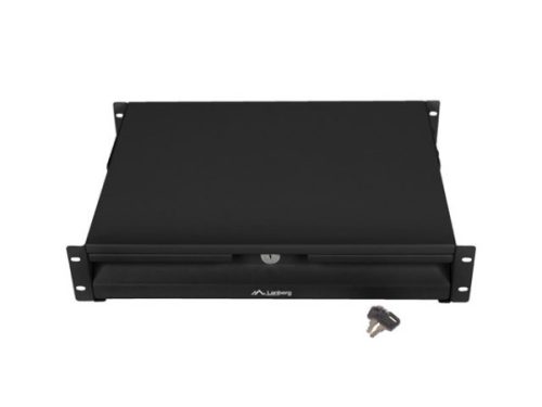 Lanberg AK-2001-B 19" 2U 483x360mm 4x ponton rögzíthető 90kg terhelhetőségű fekete rack fiók