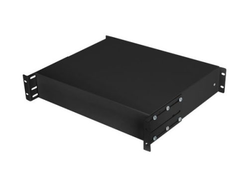 Lanberg AK-2001-B 19" 2U 483x360mm 4x ponton rögzíthető 90kg terhelhetőségű fekete rack fiók