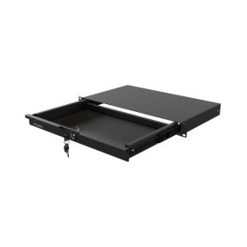   Lanberg AK-2002-B 19" 1U 483x270mm 4x ponton rögzíthető 30kg terhelhetőségű fekete rack fiók