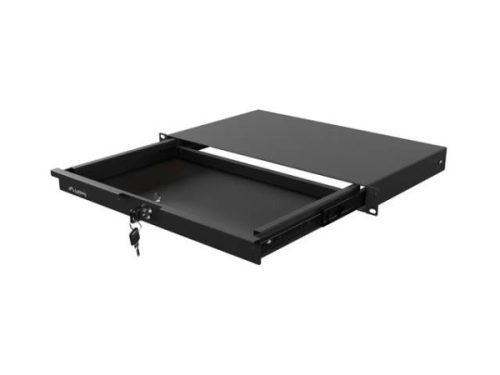 Lanberg AK-2002-B 19" 1U 483x270mm 4x ponton rögzíthető 30kg terhelhetőségű fekete rack fiók