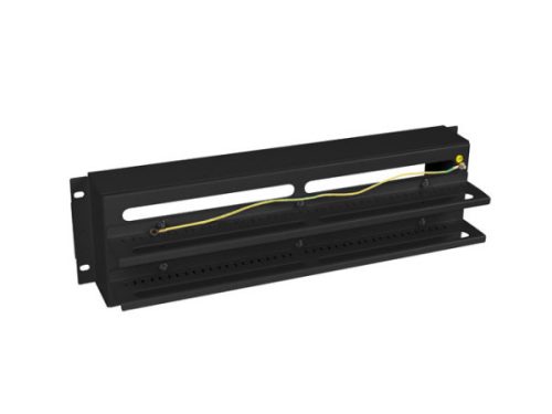 Lanberg AK-VDP103-B 19" 3U DIN sínes fedeles fekete kismegszakító tartó panel