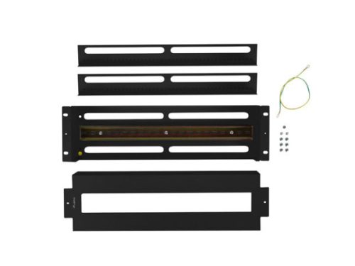 Lanberg AK-VDP103-B 19" 3U DIN sínes fedeles fekete kismegszakító tartó panel