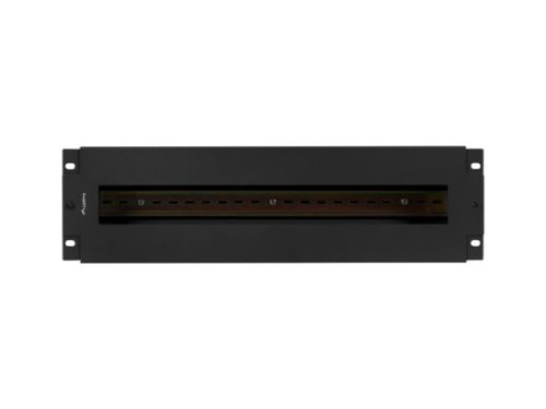 Lanberg AK-VDP103-B 19" 3U DIN sínes fedeles fekete kismegszakító tartó panel
