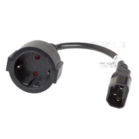   Lanberg CA-C14E-10CC-0018-BK C14 apa - SCHUKO anya átalakító 20cm