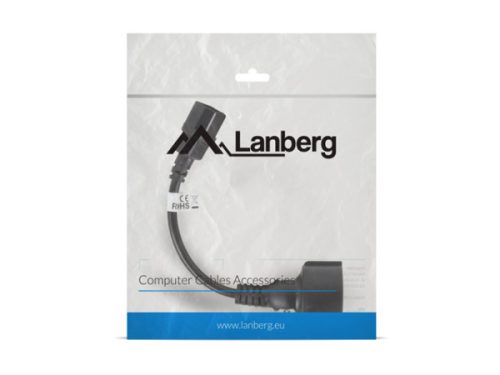 Lanberg CA-C14E-10CC-0018-BK C14 apa - SCHUKO anya átalakító 20cm