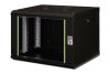 DIGITUS Unique DN-19 07-U-SW 19" 7U 420x600x450mm lapraszerelt üvegajtós fekete fali rack szekrény