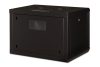 DIGITUS Unique DN-19 07-U-SW 19" 7U 420x600x450mm lapraszerelt üvegajtós fekete fali rack szekrény