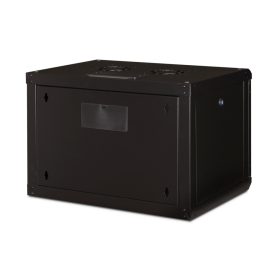   DIGITUS Unique DN-19 07-U-SW 19" 7U 420x600x450mm lapraszerelt üvegajtós fekete fali rack szekrény