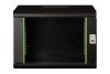 DIGITUS Unique DN-19 07-U-SW 19" 7U 420x600x450mm lapraszerelt üvegajtós fekete fali rack szekrény
