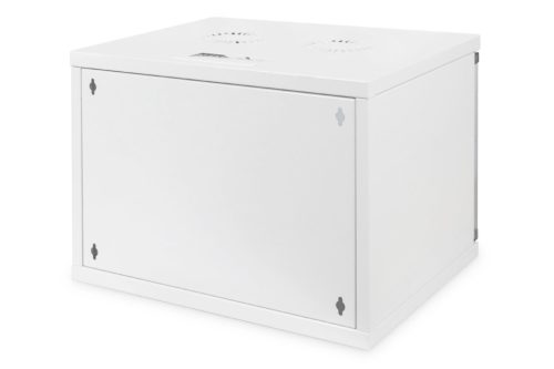 DIGITUS SOHO DN-19 07U-S-1 19" 7U 370x540x400mm lapraszerelt üvegajtós szürke fali rack szekrény