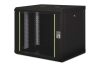 DIGITUS DN-19 09-U-SW Unique 19" 9U 509x600x450mm lapraszerelt üvegajtós fekete Unique fali rack szekrény