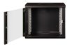 DIGITUS DN-19 09-U-SW Unique 19" 9U 509x600x450mm lapraszerelt üvegajtós fekete Unique fali rack szekrény