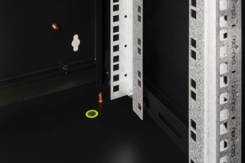 DIGITUS DN-19 09-U-SW Unique 19" 9U 509x600x450mm lapraszerelt üvegajtós fekete Unique fali rack szekrény