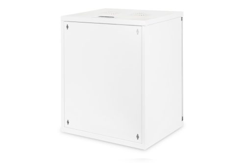 DIGITUS SOHO DN-19 12-U-S-1 19" 12U 595x540x400mm lapraszerelt üvegajtós szürke fali rack szekrény