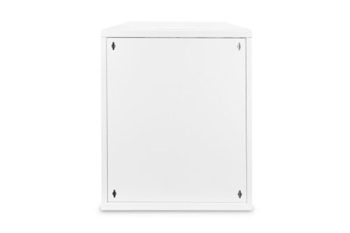 DIGITUS SOHO DN-19 12-U-S-1 19" 12U 595x540x400mm lapraszerelt üvegajtós szürke fali rack szekrény