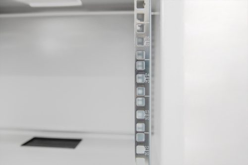 DIGITUS SOHO DN-19 12-U-S-1 19" 12U 595x540x400mm lapraszerelt üvegajtós szürke fali rack szekrény