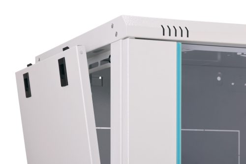 DIGITUS Dynamic-N DN-37104 19" 9U 474x600x450mm lapraszerelt üvegajtós szürke fali rack szekrény